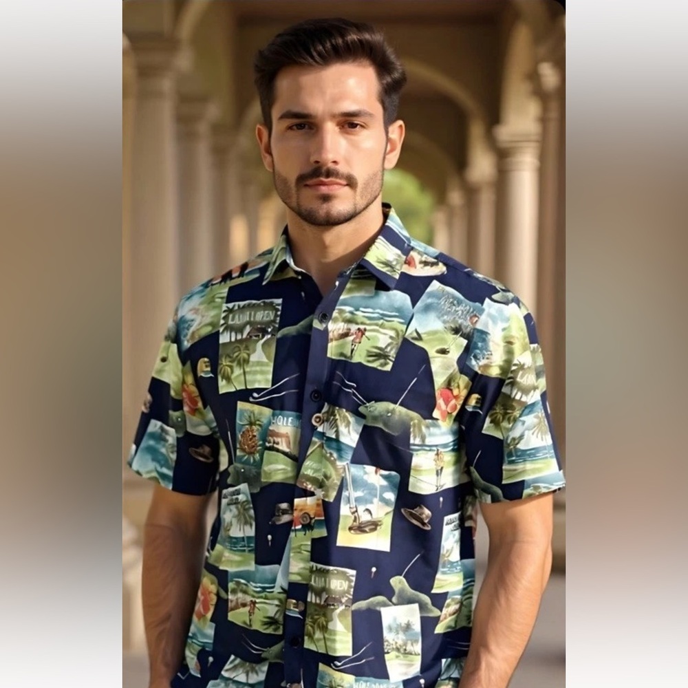 Golf Shirt Mens High Seas 100% Cotton 54” XXXL 3XL Casual Party USA